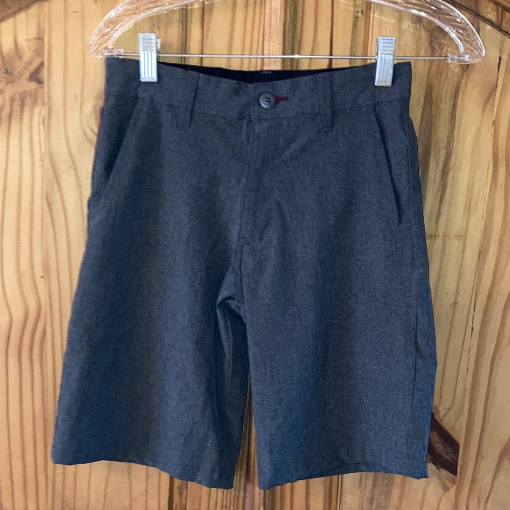 Boys Ron Jon Surf Shop gray flat front chino shorts size 24